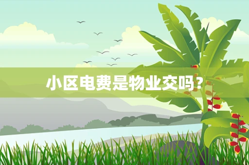 小区电费是物业交吗？