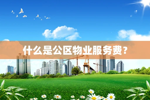 什么是公区物业服务费？