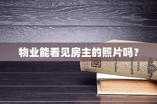 物业能看见房主的照片吗？