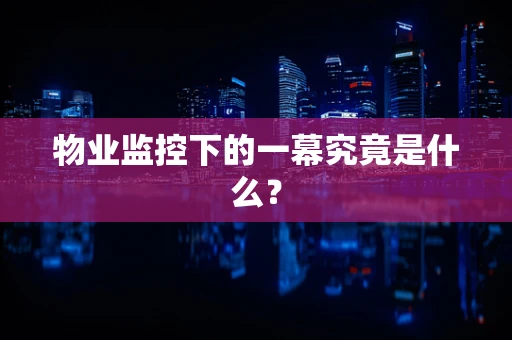 物业监控下的一幕究竟是什么？
