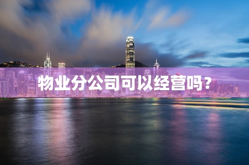 物业分公司可以经营吗？