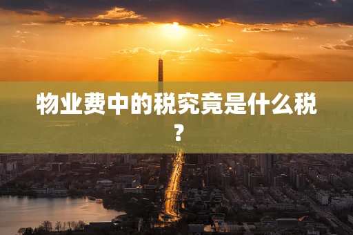 物业费中的税究竟是什么税？