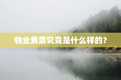 物业费票究竟是什么样的？