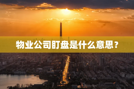 物业公司盯盘是什么意思？