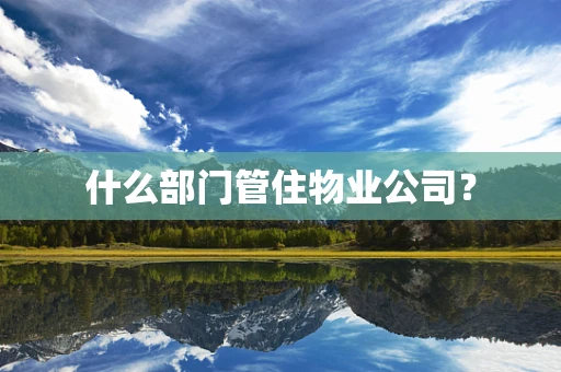 什么部门管住物业公司？