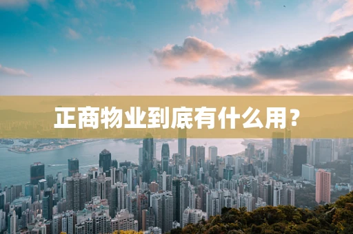 正商物业到底有什么用？