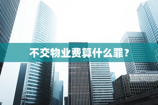 不交物业费算什么罪？