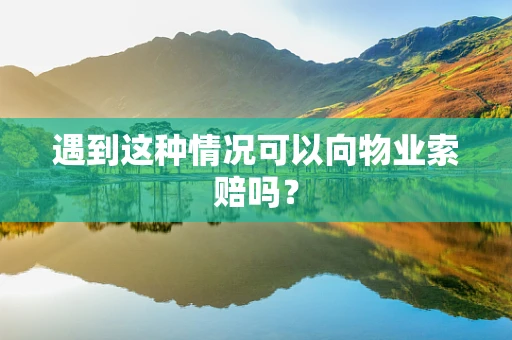 遇到这种情况可以向物业索赔吗？