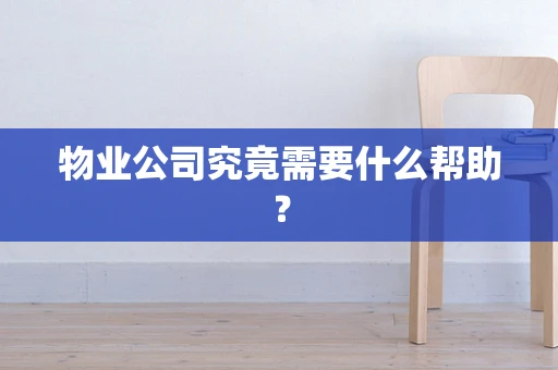 物业公司究竟需要什么帮助？
