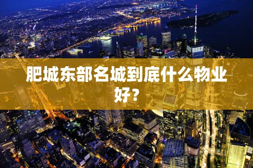 肥城东部名城到底什么物业好？