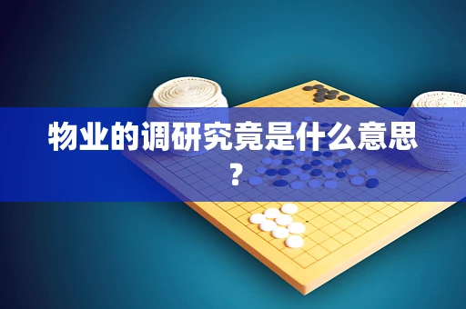 物业的调研究竟是什么意思？
