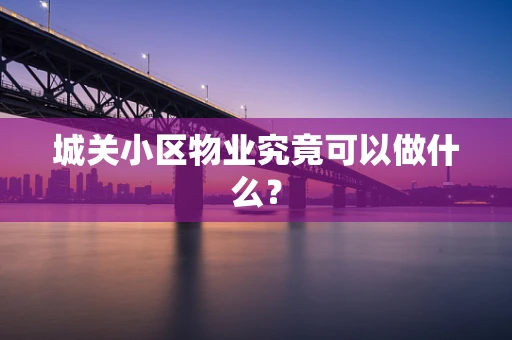城关小区物业究竟可以做什么？