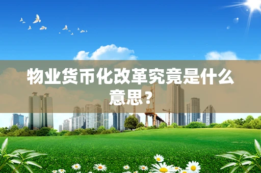 物业货币化改革究竟是什么意思？