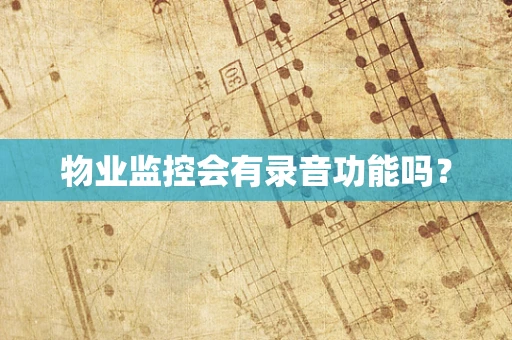 物业监控会有录音功能吗？