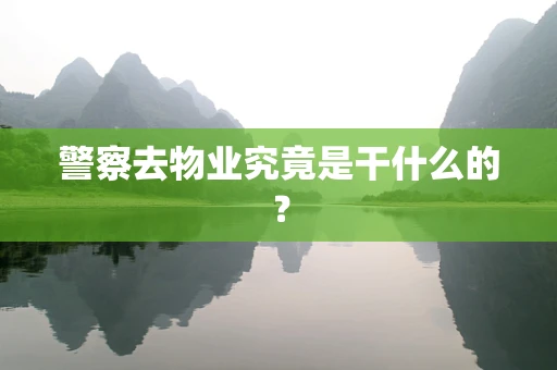 警察去物业究竟是干什么的？