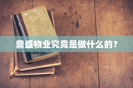 鼎盛物业究竟是做什么的？