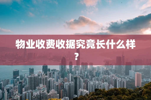 物业收费收据究竟长什么样？