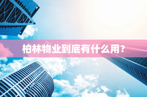 柏林物业到底有什么用？