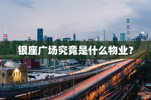 银座广场究竟是什么物业？