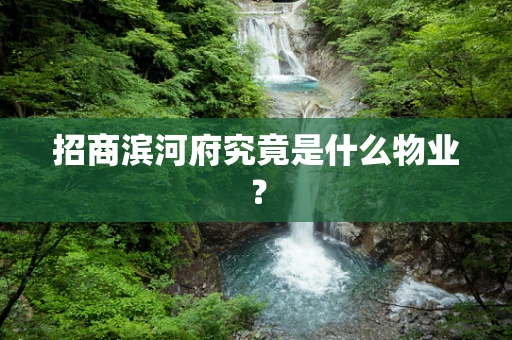 招商滨河府究竟是什么物业？