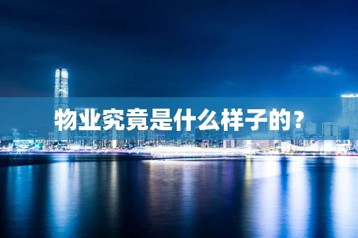 物业究竟是什么样子的？