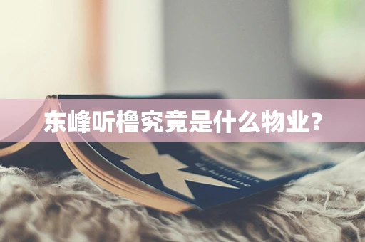 东峰听橹究竟是什么物业？