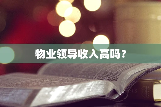 物业领导收入高吗？